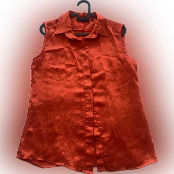 Sleeveless Orange Shirt - Picture 1 of 3